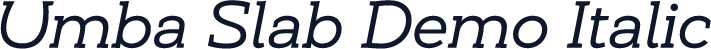 Umba Slab Demo Italic