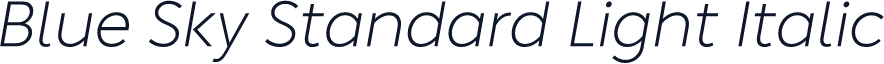 Blue Sky Standard Light Italic