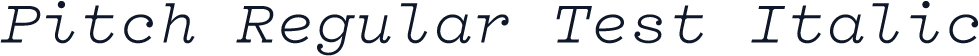 Pitch Regular Test Italic