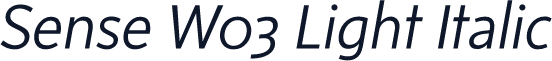 Sense W03 Light Italic