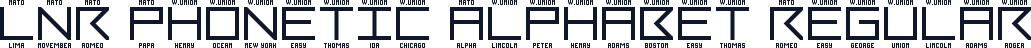 LNR Phonetic Alphabet Regular