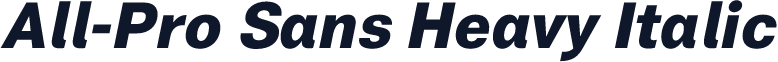 All-Pro Sans Heavy Italic
