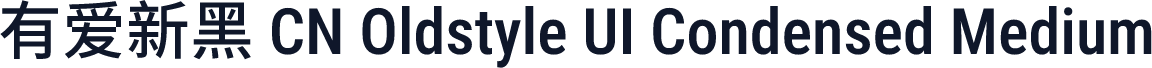 有爱新黑 CN Oldstyle UI Condensed Medium