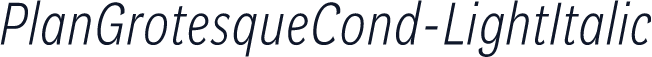 PlanGrotesqueCond-LightItalic