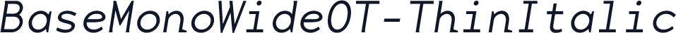 BaseMonoWideOT-ThinItalic