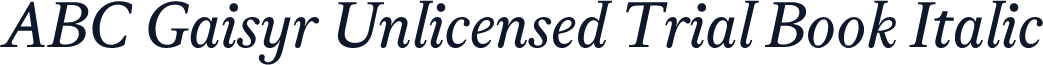 ABC Gaisyr Unlicensed Trial Book Italic