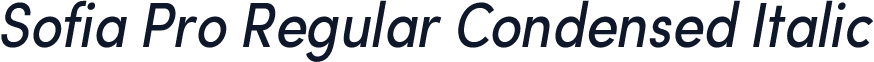 Sofia Pro Regular Condensed Italic