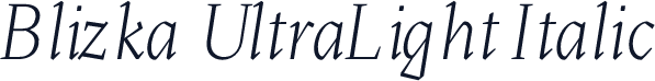 Blizka UltraLight Italic