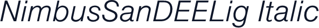 NimbusSanDEELig Italic