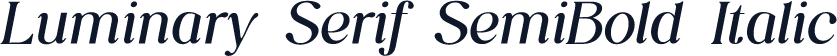Luminary Serif SemiBold Italic