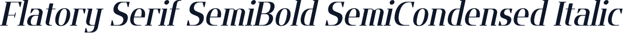 Flatory Serif SemiBold SemiCondensed Italic