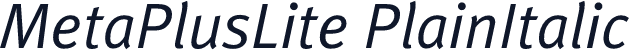 MetaPlusLite PlainItalic