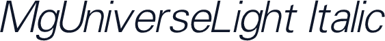 MgUniverseLight Italic