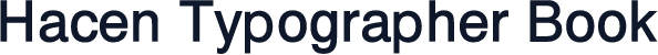 Hacen Typographer Book