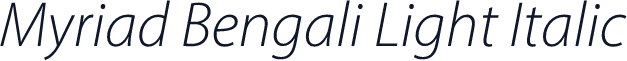 Myriad Bengali Light Italic