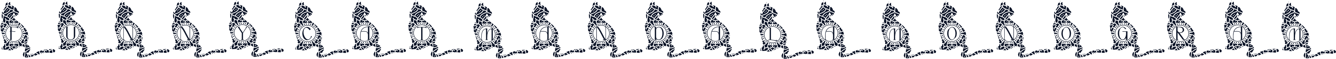 Funny Cat Mandala Monogram