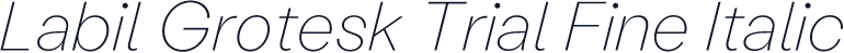 Labil Grotesk Trial Fine Italic