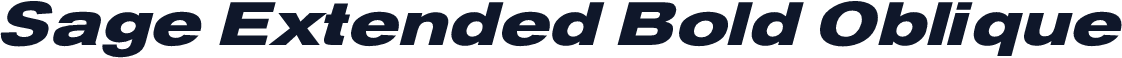 Sage Extended Bold Oblique
