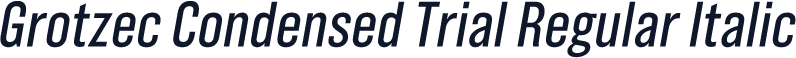 Grotzec Condensed Trial Regular Italic