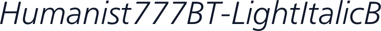 Humanist777BT-LightItalicB
