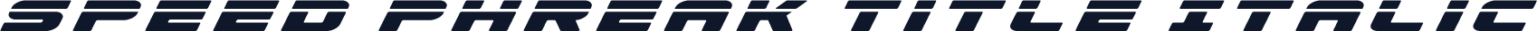 Speed Phreak Title Italic