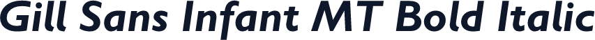 Gill Sans Infant MT Bold Italic