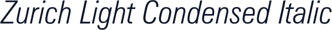 Zurich Light Condensed Italic