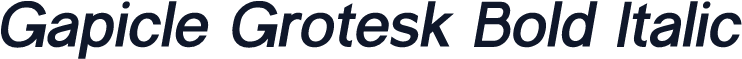 Gapicle Grotesk Bold Italic
