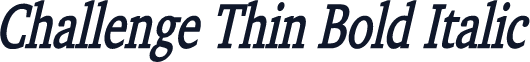 Challenge Thin Bold Italic