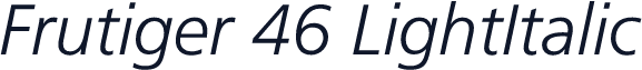 Frutiger 46 LightItalic