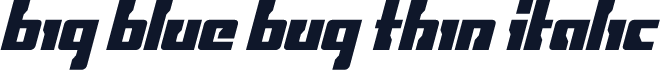 Big Blue Bug Thin Italic