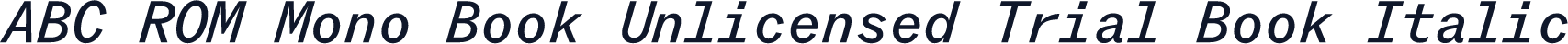 ABC ROM Mono Book Unlicensed Trial Book Italic