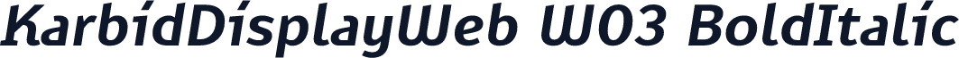 KarbidDisplayWeb W03 BoldItalic