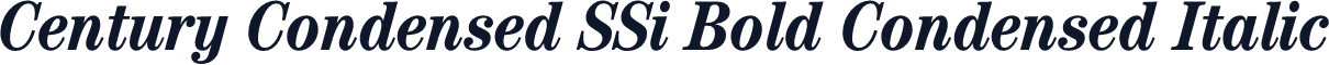 Century Condensed SSi Bold Condensed Italic