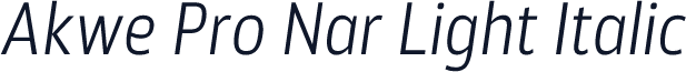 Akwe Pro Nar Light Italic