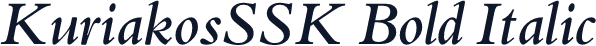 KuriakosSSK Bold Italic
