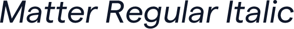 Matter Regular Italic