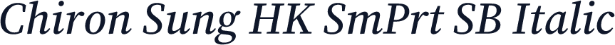 Chiron Sung HK SmPrt SB Italic