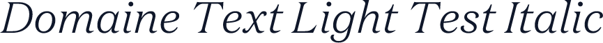 Domaine Text Light Test Italic