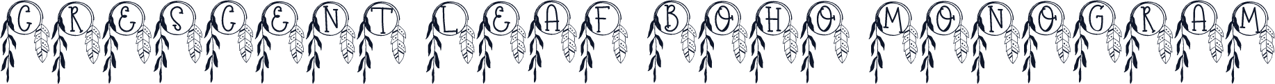 Crescent Leaf Boho Monogram