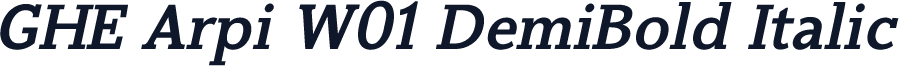 GHE Arpi W01 DemiBold Italic