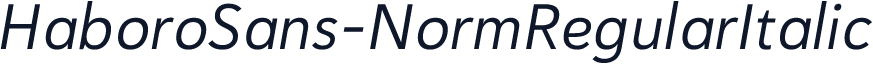 HaboroSans-NormRegularItalic