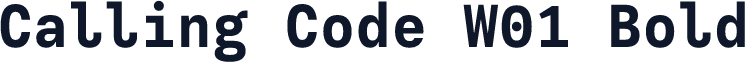 Calling Code W01 Bold