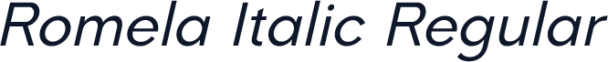 Romela Italic Regular