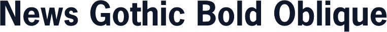 News Gothic Bold Oblique