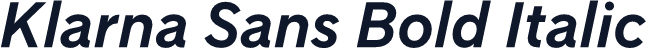 Klarna Sans Bold Italic