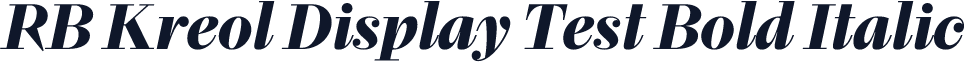 RB Kreol Display Test Bold Italic