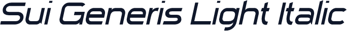 Sui Generis Light Italic