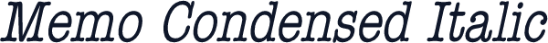 Memo Condensed Italic