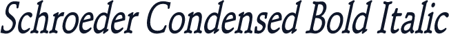 Schroeder Condensed Bold Italic